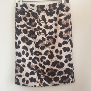 Banana Republic Animal Print Lined Skirt